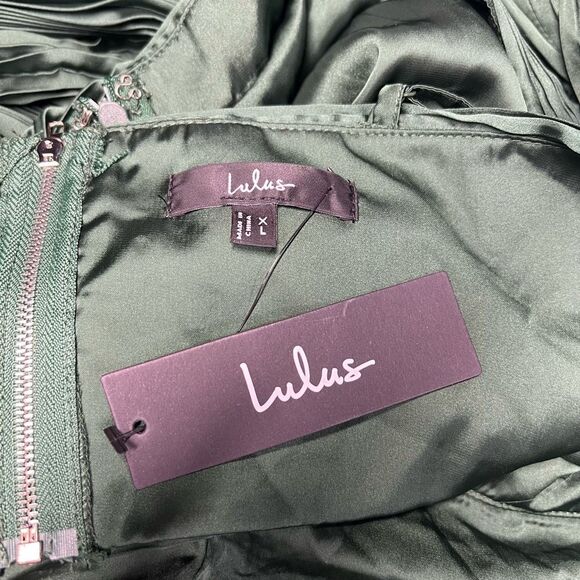 Lulus Got the Glam Emerald Green Pleated Cutout Maxi Dress Size XL NWT - Picture 8 of 10